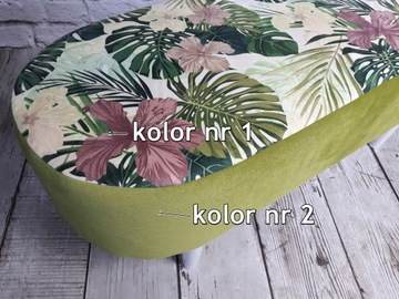 Скамейка из PUFA CUBA 100x40 MONSTERA LEAVES FERNS бархатный плюш прихожая