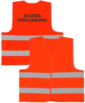 ODBLASKOWA KAMIZELKA NAPIS SŁUŻBA PORZĄDKOWA 4XL