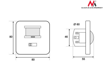 НАСТЕННЫЙ PIR ДАТЧИК ДВИЖЕНИЯ И ЗВУКА MACLEAN MCE18