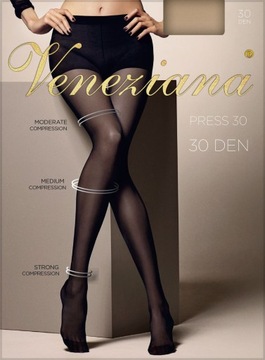 черные колготки Veneziana Press 30 den tg 5XL