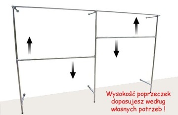 REGAŁ DO SKLEPU NA WIESZAKI REGULOWANY 3m c1