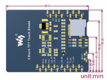 Щитовой ЖК-дисплей с сенсорным экраном SPI 2,8 дюйма ARDUINO