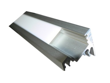 Профиль до led подсветка кутовий угловой+ стекло алюминий, фото