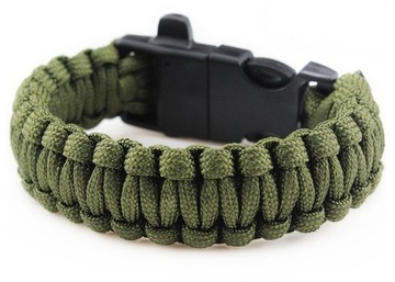 Браслет paracord badger outdoor з кресалом - оливковий, фото