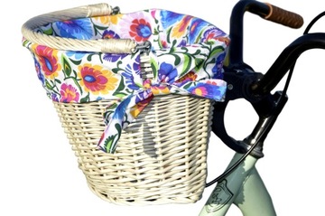 Basket bicycle front wicker cuda wicker-cuda white, фото