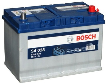 Аккумулятор 95ah/ 830a права+ bosch серебро s4 s4028 azja, фото