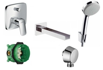 Hansgrohe logis bathtub set з cascade flush mounting, фото