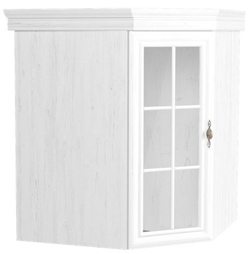Showcase white matte 97 x 75 x 75 centimeters gala furniture bark pine andersen, фото