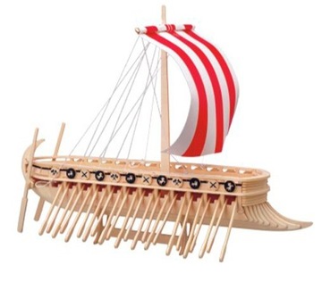 Puzzle wooden spatial ship galera fenicka, фото