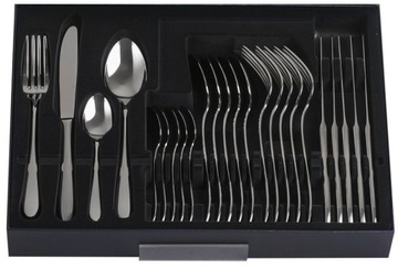 Gerpol complete 24 cutlery mona elegant smooth stainless steel dining 6 axis, фото