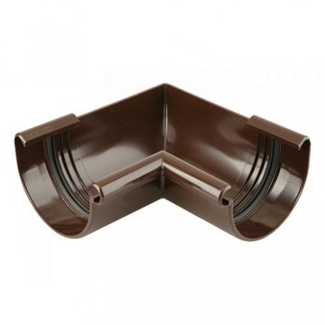Marley system 75/ 53 on balcony terrace garage angle internal. 90° gutters 75 brown, фото