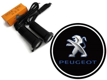 Welcoming light logo peugeot super power 2x7w, фото