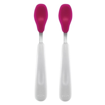Oxo набор силиконовых ложки 2шт pink 6+ m, фото