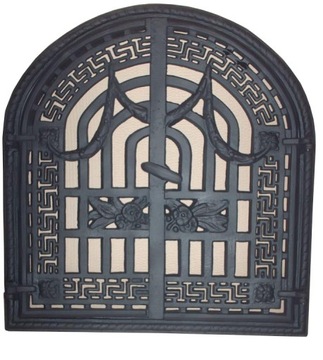 Door cast iron openwork fireplace slab lattice, фото