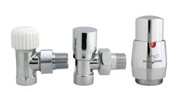 Set valve thermostatic head reverse chrome, фото