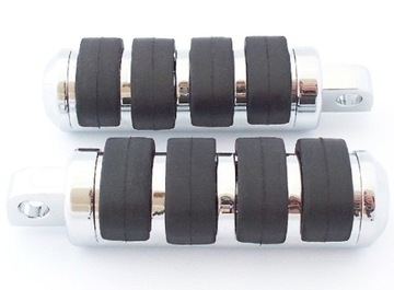 Footboards round chrome black harley-davidson, фото