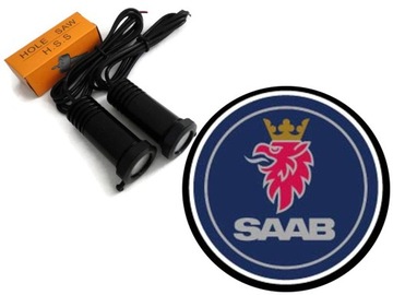 Welcoming light logo saab 2x7w super powerful, фото
