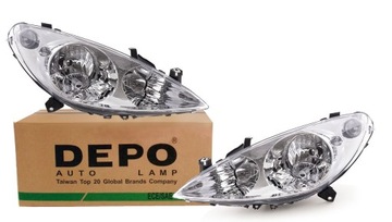 Peugeot 307 01- headlights headlights+ fog light left+ right depo, фото