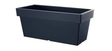 Flowerpot prosperplast 40 centimeters x 18 x 16, 5 centimeters plastic black, shades of gray 1 silver, фото