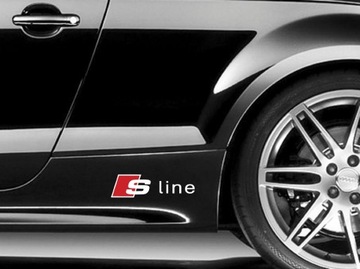 Audi s line наклейка на порог бок дверь крышке белая 8 лет, фото