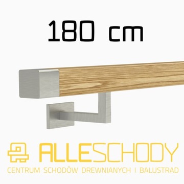 Handrail wall-mounted wooden 40x40 180cm oak color, фото