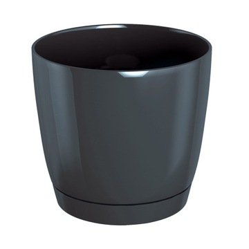 Flowerpot prosperplast 18 centimeters x 18 x 16, 5 centimeters diameter 18 centimeters plastic graphite, фото