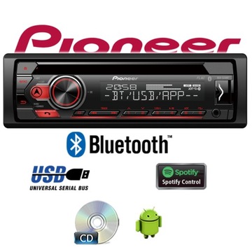 Pioneer deh-s310bt автомагнитола spotify bt cd android mp3, фото