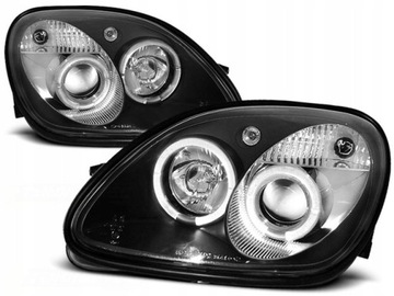 Headlights mercedes slk r170 96-04r rings black, фото