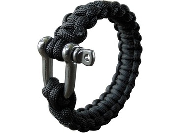 Bracelet rope paracord 23mm black mfh size left, фото