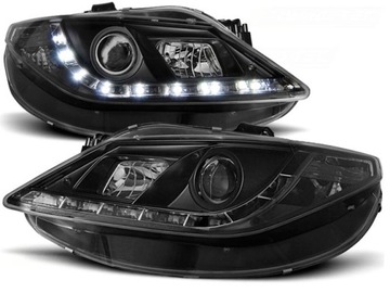 Headlights seat ibiza 6j 06. 08- daylight led backlight black, фото