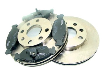 Disks x2+ pads front opel astra f vectra lanos nexia, фото