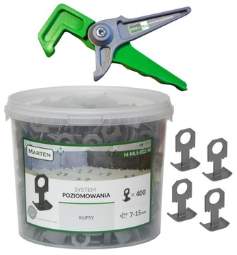 System regulation slabs clip 400szt+pliers, фото
