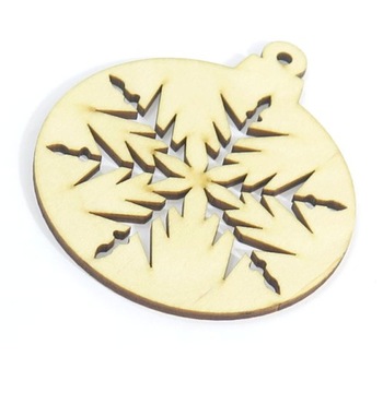 Wooden snowflake ball decorative overlay 303x250mm rx2, фото