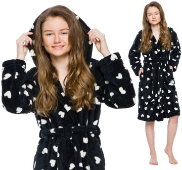 Hearts warm lovely robe girlish hood 134, фото