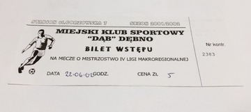 квиток DAB Debno-HUTNIK Szczecin 2002 (?)