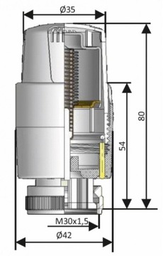 ТЕРМОСТАТИЧЕСКАЯ ГОЛОВКА SCHLOSSER M30x1,5 БЕЛАЯ