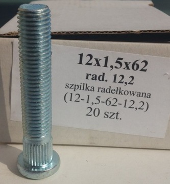 Szpilka 12x1,5x62 rad.12,2