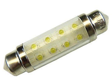 żarówka C10W 8 LED 10x42 42 mm Biała ZImna 12V MOC
