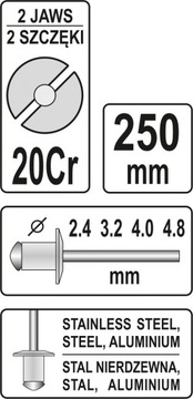 СТАНДАРТНЫЙ ЗАКЛЕПОЧНИК 2,4-4,8 ММ