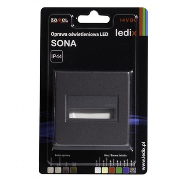 Квадратный светодиодный светильник SONA PT 14V DC GRF, белый абажур