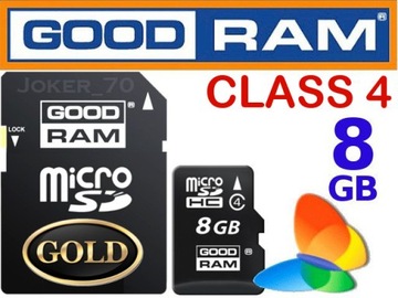 КАРТА GOODRAM MICRO SD ПАМЯТЬ 8 ГБ + АДАПТЕР SDHC