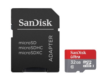 Карта SanDisk Ultra micro SDHC 32 ГБ, 48 МБ/с, АДАПТЕР