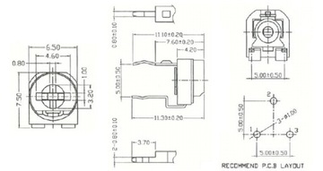 МОНТАЖНЫЙ ПОТЕНЦИОМЕТР 50кОм 50к RM-065 [5 шт.]