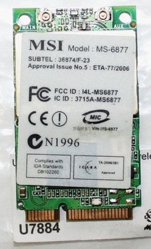 Używana Karta Sieciowa Wireless Mini PCI-E