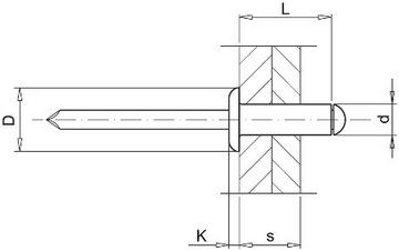 Заклепки потайные заклепки окрашенные в белый цвет Al/St 3,2x8 10 шт.