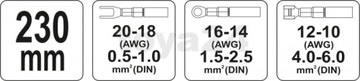 ЩИПЦЫ ДЛЯ ОБЖИМА РАЗЪЕМОВ YATO 0,5-6,0 ММ2 + СНЯТНИК ДЛЯ ИЗОЛЯЦИИ 205 ММ