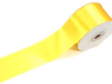WSTĄŻKA 60mm SATYNOWA żółta CYTRYNOWA rolka 50m