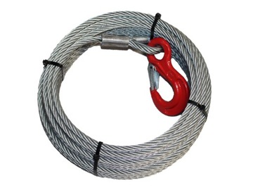 lina stalowa z hakiem HS - 11mm x 60m 8,6t 6x36