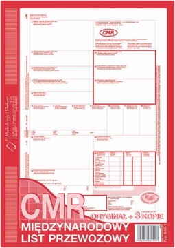 CMR międzynarodowy list przewozowy oryginał + 4 kopie A4 80 kartek 800-2