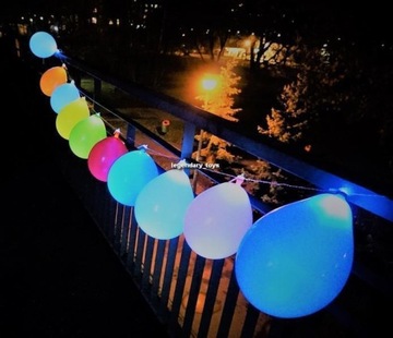 KOLOROWE ŚWIECĄCE BALONY LED 5x BALON URODZINY HIT